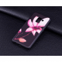 Plastový kryt kvetina pre Samsung Galaxy A8 (2018) - čierny