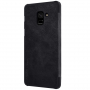 Nillkin Qin Kožené flipové puzdro pre Samsung Galaxy A8 Plus (2018) - čierne