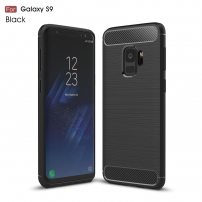 Plastový kryt s brúsenou textúrou pre Samsung Galaxy S9 - čierny