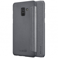 Nillkin Sparkle flipové puzdro pre Samsung Galaxy A8 Plus (2018) - sivé