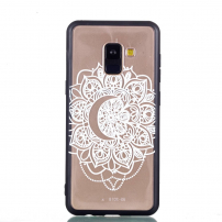 Plastový embosovaný kryt mandala pre Samsung Galaxy A8 (2018) - transparentný