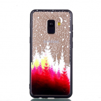 Plastový embosovaný kryt les pre Samsung Galaxy A8 (2018) - transparentný