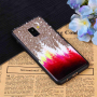 Plastový embosovaný kryt les pre Samsung Galaxy A8 (2018) - transparentný