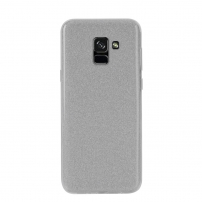 Nxe Plastový trblietavý kryt pre Samsung Galaxy A8 (2018) - sivý
