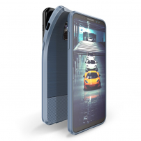 Dux Ducis S kryt s brúsenou textúrou pre Samsung Galaxy A8 Plus (2018) - modrý