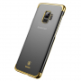 Baseus Glitter číry kryt s rámčekom pre Samsung Galaxy S9 - zlatý