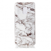 Plastový kryt mramor pre Samsung Galaxy A8 (2018) - biely