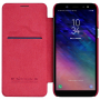 Nillkin Qin Kožené flipové puzdro pre Samsung Galaxy A6 Plus (2018) - červené