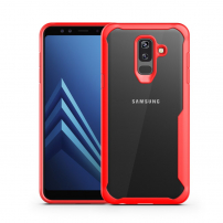 Nárazuvzdorný kryt číry pre Samsung Galaxy A6 Plus (2018) - červený