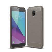 Plastový kryt s brúsenou textúrou pre Samsung Galaxy J3 (2018) - sivý