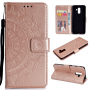 Flipové puzdro s odtlačkom mandala pre Samsung Galaxy A6 Plus (2018) - ružovo-zlaté