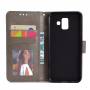 Flipové puzdro s odtlačkom mandala pre Samsung Galaxy A6 (2018) - sivé