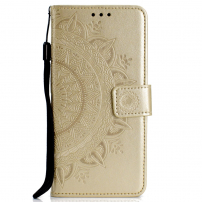 Flipové puzdro s odtlačkom mandala pre Samsung Galaxy A6 (2018) - zlaté
