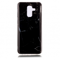 Plastový kryt mramor pre Samsung Galaxy A6 Plus (2018) - čierny