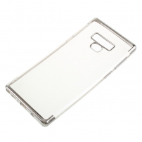 Plastový číry kryt s rámčekom pre Samsung Galaxy Note 9 - strieborný