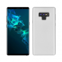 Plastový kryt s textúrou karbónu pre Samsung Galaxy Note 9 - strieborný