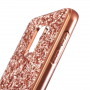 Trblietavý plastový kryt pre Samsung Galaxy J6 (2018) - zlatoružový