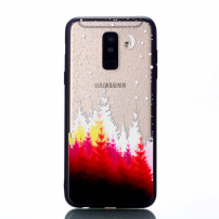 Plastový embosovaný kryt les pre Samsung Galaxy A6 Plus (2018) - priehľadný