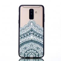Plastový embosovaný kryt lotus pre Samsung Galaxy A6 Plus (2018) - priehľadný
