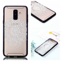 Plastový embosovaný kryt mandala pre Samsung Galaxy A6 Plus (2018) - priehľadný