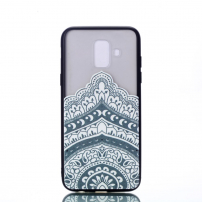 Plastový embosovaný kryt lotus pre Samsung Galaxy A6 (2018) - priehľadný
