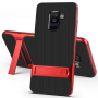 Elegance plastový kryt so stojančekom pre Samsung Galaxy A6 Plus (2018) - červený