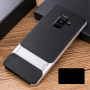 Elegance plastový kryt so stojančekom pre Samsung Galaxy A6 Plus (2018) - strieborný