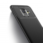 Ipaky plastový kryt s textúrou karbónu pre Samsung Galaxy A6 (2018) - čierny