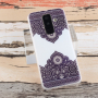 Plastový kryt symetrický vzor pre Samsung Galaxy A6 Plus (2018) - biely