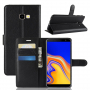 Litchi flipové puzdro pre Samsung Galaxy J4 Plus - čierne