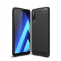 Plastový kryt s brúsenou textúrou pre Samsung Galaxy A7 (2018) - čierny