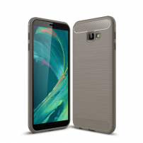 Plastový kryt s brúsenou textúrou pre Samsung Galaxy J4 Plus - sivý