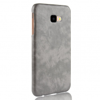 Litchi Skin kožený kryt pre Samsung Galaxy J4 Plus - sivý