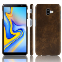 Litchi Skin kožený kryt pre Samsung Galaxy J6 Plus - hnedý