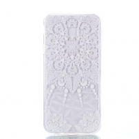 Plastový embosovaný kryt mandala pre Samsung Galaxy J4 Plus - transparentný