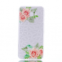 Plastový embosovaný kryt ruže pre Samsung Galaxy J4 Plus - transparentný