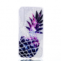 Plastový embosovaný kryt ananás pre Samsung Galaxy A7 (2018) - transparentný