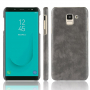 Litchi kožený kryt pre Samsung Galaxy J6 (2018) - sivý