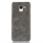 Litchi kožený kryt pre Samsung Galaxy J6 (2018) - sivý