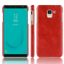 Litchi kožený kryt pre Samsung Galaxy J6 (2018) - červený