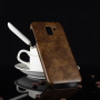 Litchi kožený kryt pre Samsung Galaxy J6 (2018) - hnedý