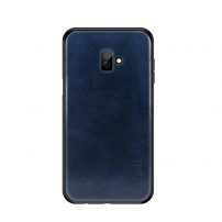Mofi Kožený kryt pre Samsung Galaxy J6 Plus - tmavomodrý