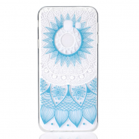 Plastový kryt modrý lotus pre Samsung Galaxy J4 Plus - transparentný
