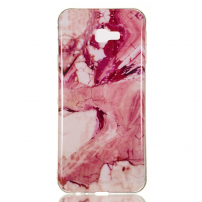 Plastový kryt mramor pre Samsung Galaxy J4 Plus - červený