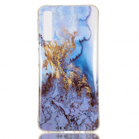 Plastový kryt mramor pre Samsung Galaxy A7 (2018) - modrý