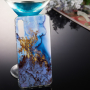 Plastový kryt mramor pre Samsung Galaxy A7 (2018) - modrý