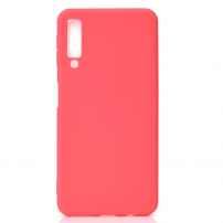 Plastový kryt Frosted pre Samsung Galaxy A7 (2018) - červený