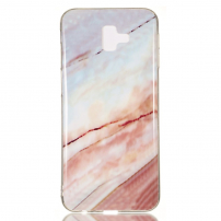 Plastový kryt mramor pre Samsung Galaxy J6 Plus - hnedý