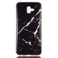 Plastový kryt mramor pre Samsung Galaxy J6 Plus - čiernobiely