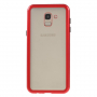 Kryt s magnetickým rámčekom a tvrdeným sklom pre Samsung Galaxy J6 (2018) - červený